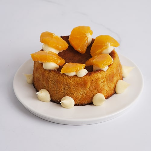 Mrs Jones The Baker has a delicious range of whole cakes including this gorgeous gluten free orange and almond cake
